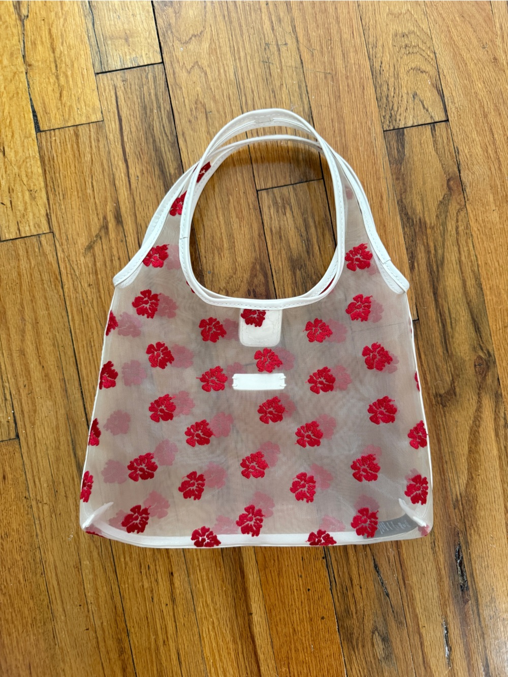 Madewell floral embroidered mini shopper bag